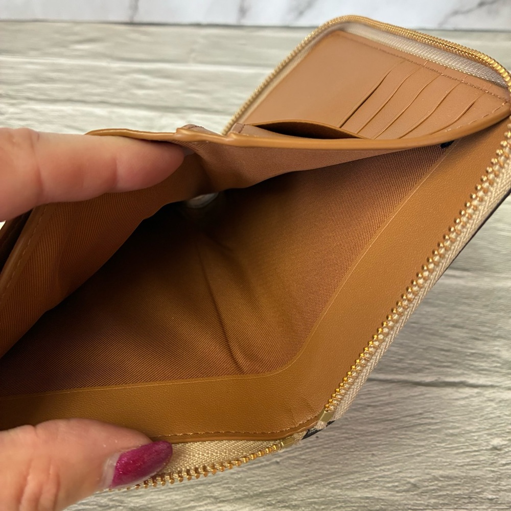 Coach Signature Coated Canvas Medium Zip Around Wallet - Picture 8 of 15